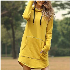 Unbranded (Yellow, XL) Women Oversized Hooded Sweatshirt Hoodie Dress Pullover Jumper Long Unbranded (Yellow, XL) Women Oversized Hooded Sweatshirt Hoodie Dress Pullover Jumper Long