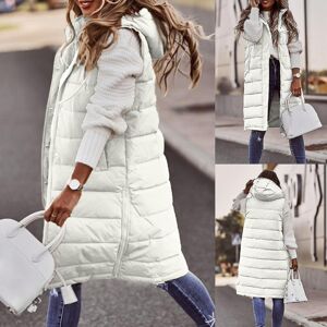 Unbranded (White, S) Womens Hooded Quilted Zip Up Gilet Waistcoat Padded Winter Vest Long Unbranded (White, S) Womens Hooded Quilted Zip Up Gilet Waistcoat Padded Winter Vest Long