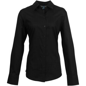(10, Black) Premier Womens/Ladies Signature Oxford Long Sleeve Work Shirt (10, Black) Premier Womens/Ladies Signature Oxford Long Sleeve Work Shirt