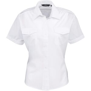 Premier Womens/Ladies Short Sleeve Pilot Blouse / Plain Work Shirt Premier Womens/Ladies Short Sleeve Pilot Blouse / Plain Work Shirt