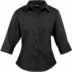 (18, Black) Premier Womens/Ladies Poplin 3/4 Sleeve Blouse (18, Black) Premier Womens/Ladies Poplin 3/4 Sleeve Blouse