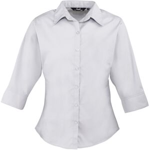 (18, Silver) Premier Womens/Ladies Poplin 3/4 Sleeve Blouse (18, Silver) Premier Womens/Ladies Poplin 3/4 Sleeve Blouse