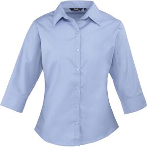 (20, Mid Blue) Premier Womens/Ladies Poplin 3/4 Sleeve Blouse (20, Mid Blue) Premier Womens/Ladies Poplin 3/4 Sleeve Blouse