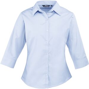 (12, Light Blue) Premier Womens/Ladies Poplin 3/4 Sleeve Blouse (12, Light Blue) Premier Womens/Ladies Poplin 3/4 Sleeve Blouse