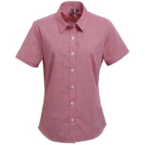Premier Womens/Ladies Gingham Short-Sleeved Shirt Premier Womens/Ladies Gingham Short-Sleeved Shirt