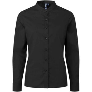 (XL, Black) Premier Womens/Ladies Banded Grandad Collar Formal Shirt (XL, Black) Premier Womens/Ladies Banded Grandad Collar Formal Shirt