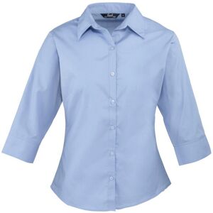 (16 UK, Mid Blue) Premier Womens/Ladies Poplin 3/4 Sleeve Shirt (16 UK, Mid Blue) Premier Womens/Ladies Poplin 3/4 Sleeve Shirt