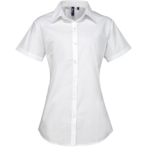 Premier Womens/Ladies Supreme Poplin Short-Sleeved Shirt Premier Womens/Ladies Supreme Poplin Short-Sleeved Shirt
