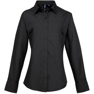 Premier Womens/Ladies Supreme Poplin Long-Sleeved Formal Shirt Premier Womens/Ladies Supreme Poplin Long-Sleeved Formal Shirt