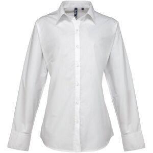 Premier Womens/Ladies Supreme Poplin Long-Sleeved Formal Shirt Premier Womens/Ladies Supreme Poplin Long-Sleeved Formal Shirt