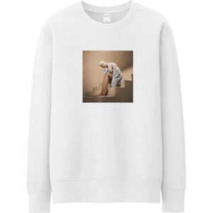 (XL, White) Ariana Grande Unisex Adult Stairs Sweatshirt (XL, White) Ariana Grande Unisex Adult Stairs Sweatshirt