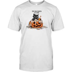 Gildan (S) Lazy Cat This Halloween I'M Done T-Shirt Gildan (S) Lazy Cat This Halloween I'M Done T-Shirt