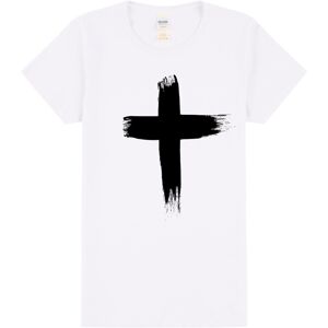 Gildan (S) Faith Jesus Cross Christian Religion Ladies Womens White T-Shirt Tee Tops Gildan (S) Faith Jesus Cross Christian Religion Ladies Womens White T-Shirt Tee Tops