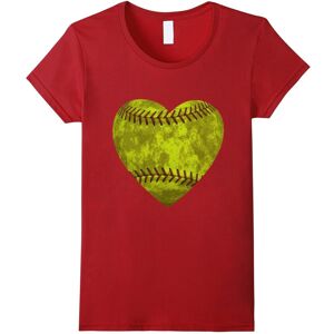 Gildan (L) Softball Distressed Heart T-Shirt Cute Mom Love Tee-Father's Day Gildan (L) Softball Distressed Heart T-Shirt Cute Mom Love Tee-Father's Day