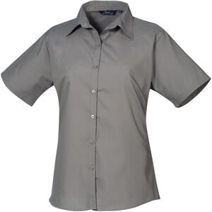 (6, Dark Grey) Premier Short Sleeve Poplin Blouse / Plain Work Shirt (6, Dark Grey) Premier Short Sleeve Poplin Blouse / Plain Work Shirt