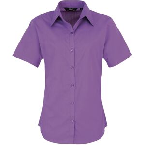 (8, Rich Violet) Premier Short Sleeve Poplin Blouse / Plain Work Shirt (8, Rich Violet) Premier Short Sleeve Poplin Blouse / Plain Work Shirt