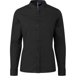 (XXL, Black) Premier Womens/Ladies Grandad Collar Formal Shirt (XXL, Black) Premier Womens/Ladies Grandad Collar Formal Shirt
