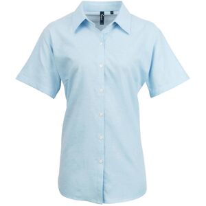 Premier Womens/Ladies Signature Pearlised Oxford Short-Sleeved Shirt Premier Womens/Ladies Signature Pearlised Oxford Short-Sleeved Shirt