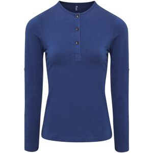 (XS, Indigo) Premier Womens/Ladies Long John Roll Sleeve Tee (XS, Indigo) Premier Womens/Ladies Long John Roll Sleeve Tee