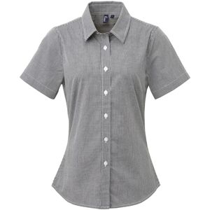 Premier Womens/Ladies Microcheck Short Sleeve Cotton Shirt Premier Womens/Ladies Microcheck Short Sleeve Cotton Shirt