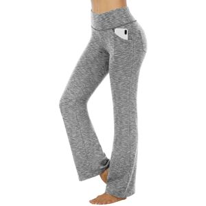 PlayMc (Light Hemp Gray Bootcut Pockets, L) Flare Wide Leg Leggings Women High Waist Fo PlayMc (Light Hemp Gray Bootcut Pockets, L) Flare Wide Leg Leggings Women High Waist Fo