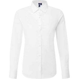 (XL, White) Premier Womens/Ladies Recyclight Poplin Long-Sleeved Formal Shirt (XL, White) Premier Womens/Ladies Recyclight Poplin Long-Sleeved Formal Shirt