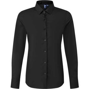 (M, Black) Premier Womens/Ladies Recyclight Poplin Long-Sleeved Formal Shirt (M, Black) Premier Womens/Ladies Recyclight Poplin Long-Sleeved Formal Shirt