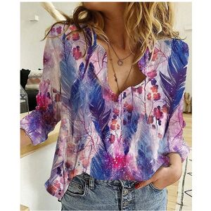 Maxpower (PURPLE, XL) Temperament Loose Blouse Fashion Casual Woman Shirt Elegant Long Sl Maxpower (PURPLE, XL) Temperament Loose Blouse Fashion Casual Woman Shirt Elegant Long Sl