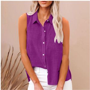 Maxpower (Purple, XXL) Office Lady Casual Shirts Commuter Single-breasted Lapel Shirt Top Maxpower (Purple, XXL) Office Lady Casual Shirts Commuter Single-breasted Lapel Shirt Top