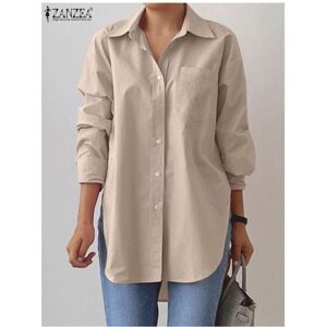 Maxpower (Khaki, M) Spring Elegant Blouse Stylish Women Lapel Neck Long Sleeve Shirt Loos Maxpower (Khaki, M) Spring Elegant Blouse Stylish Women Lapel Neck Long Sleeve Shirt Loos