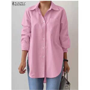 Maxpower (Pink, 4XL) Spring Elegant Blouse Stylish Women Lapel Neck Long Sleeve Shirt Loo Maxpower (Pink, 4XL) Spring Elegant Blouse Stylish Women Lapel Neck Long Sleeve Shirt Loo