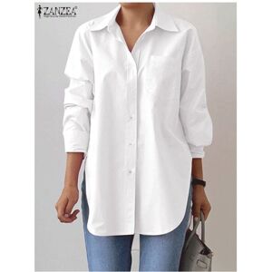 Maxpower (WHITE, S) Spring Elegant Blouse Stylish Women Lapel Neck Long Sleeve Shirt Loos Maxpower (WHITE, S) Spring Elegant Blouse Stylish Women Lapel Neck Long Sleeve Shirt Loos