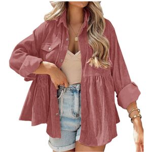 Maxpower (XL, Pink) New Women's Long Sleeved Corduroy Ruffle Edge Shirt Top Button Up Shi Maxpower (XL, Pink) New Women's Long Sleeved Corduroy Ruffle Edge Shirt Top Button Up Shi