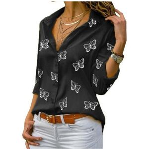 Maxpower (black, L) Women Long Sleeve Blouse Oversized Spring Autumn Turn Down Collar Loo Maxpower (black, L) Women Long Sleeve Blouse Oversized Spring Autumn Turn Down Collar Loo