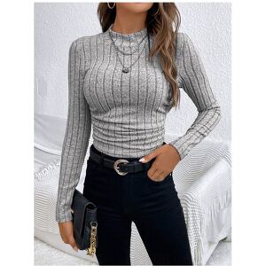 Maxpower (Grey, S) Women's T-Shirts Autumn Fashion Plain Elasticity Long Sleeve Crew Neck Maxpower (Grey, S) Women's T-Shirts Autumn Fashion Plain Elasticity Long Sleeve Crew Neck