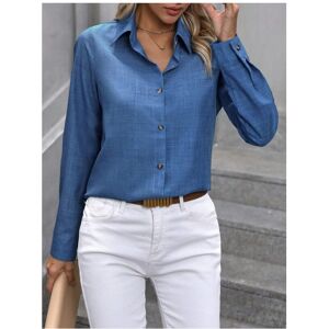 Maxpower (Blue, XL) Spring Autumn New Fashion Color Combination Long-sleeved Lapel Women' Maxpower (Blue, XL) Spring Autumn New Fashion Color Combination Long-sleeved Lapel Women'
