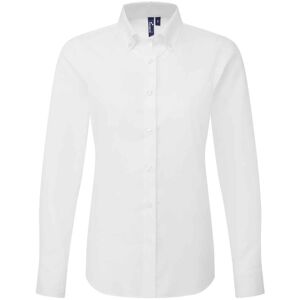 (L, White) Premier Womens/Ladies Supreme Oxford Long-Sleeved Formal Shirt (L, White) Premier Womens/Ladies Supreme Oxford Long-Sleeved Formal Shirt