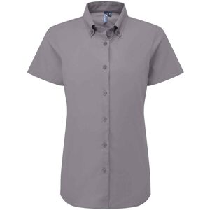 (XXL, Steel) Premier Womens/Ladies Supreme Oxford Short-Sleeved Formal Shirt (XXL, Steel) Premier Womens/Ladies Supreme Oxford Short-Sleeved Formal Shirt