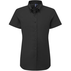 (4XL, Black) Premier Womens/Ladies Supreme Oxford Short-Sleeved Formal Shirt (4XL, Black) Premier Womens/Ladies Supreme Oxford Short-Sleeved Formal Shirt