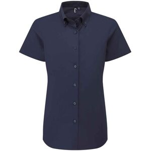 (XXS, Navy) Premier Womens/Ladies Supreme Oxford Short-Sleeved Formal Shirt (XXS, Navy) Premier Womens/Ladies Supreme Oxford Short-Sleeved Formal Shirt