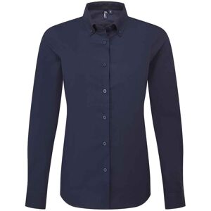 (XXS, Navy) Premier Womens/Ladies Supreme Oxford Long-Sleeved Formal Shirt (XXS, Navy) Premier Womens/Ladies Supreme Oxford Long-Sleeved Formal Shirt