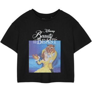 (Large) Disney Cropped Short Sleeved T-Shirt (Womens Black) (Large) Disney Cropped Short Sleeved T-Shirt (Womens Black)