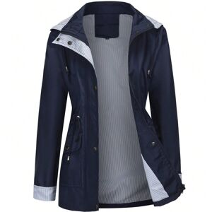 Gaatpot (Dark blue, XXL) Autumn and winter detachable hood windbreaker women's clothing Gaatpot (Dark blue, XXL) Autumn and winter detachable hood windbreaker women's clothing