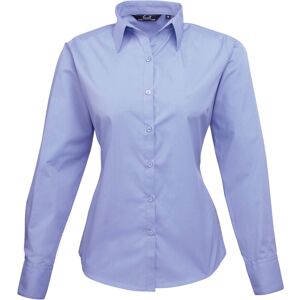 (12, Mid blue) Premier Womens/Ladies Poplin Long-Sleeved Blouse (12, Mid blue) Premier Womens/Ladies Poplin Long-Sleeved Blouse
