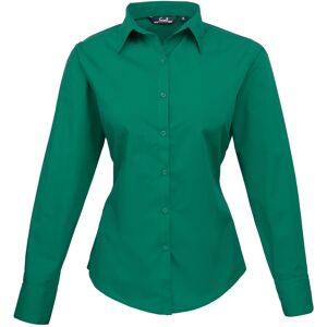 Premier Womens/Ladies Poplin Long-Sleeved Blouse Premier Womens/Ladies Poplin Long-Sleeved Blouse