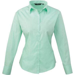 (22, Aqua) Premier Womens/Ladies Poplin Long-Sleeved Blouse (22, Aqua) Premier Womens/Ladies Poplin Long-Sleeved Blouse