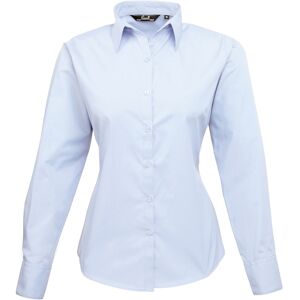 (8, Light Blue) Premier Womens/Ladies Poplin Long-Sleeved Blouse (8, Light Blue) Premier Womens/Ladies Poplin Long-Sleeved Blouse