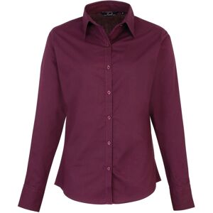 Premier Womens/Ladies Poplin Long-Sleeved Blouse Premier Womens/Ladies Poplin Long-Sleeved Blouse