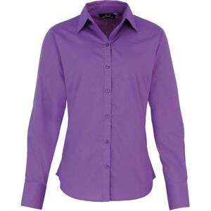 (22, Rich Violet) Premier Womens/Ladies Poplin Long-Sleeved Blouse (22, Rich Violet) Premier Womens/Ladies Poplin Long-Sleeved Blouse