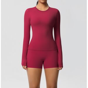 Unbranded (Long Sleeve Shorts Suit-Carmine Red, XL) Solid color double-sided brushed breat Unbranded (Long Sleeve Shorts Suit-Carmine Red, XL) Solid color double-sided brushed breat